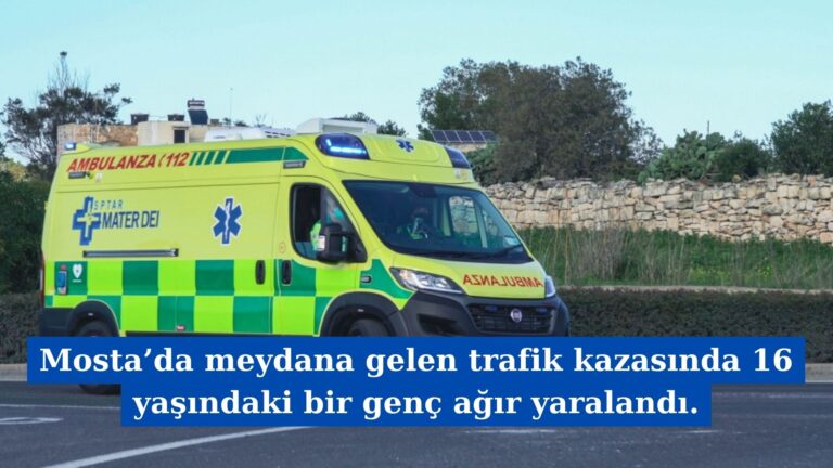 Mosta’da meydana gelen trafik kazasında 16 yaşındaki bir genç ağır yaralandı