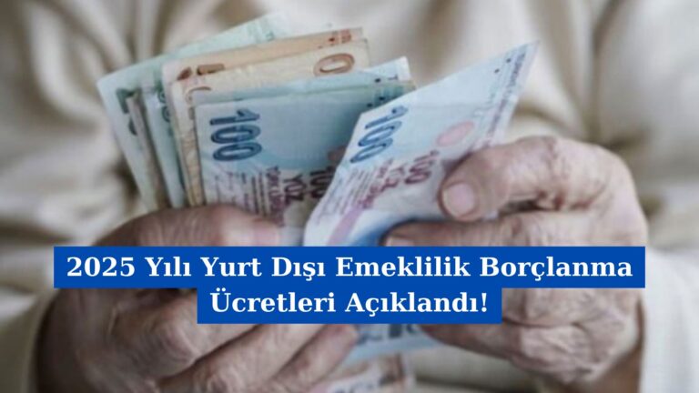 2025 Yılı Yurt Dışı Emeklilik Borçlanma Ücretleri Açıklandı!