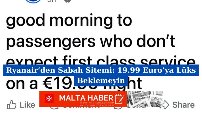 Ryanair’den Sabah Sitemi: 19.99 Euro’ya Lüks Beklemeyin