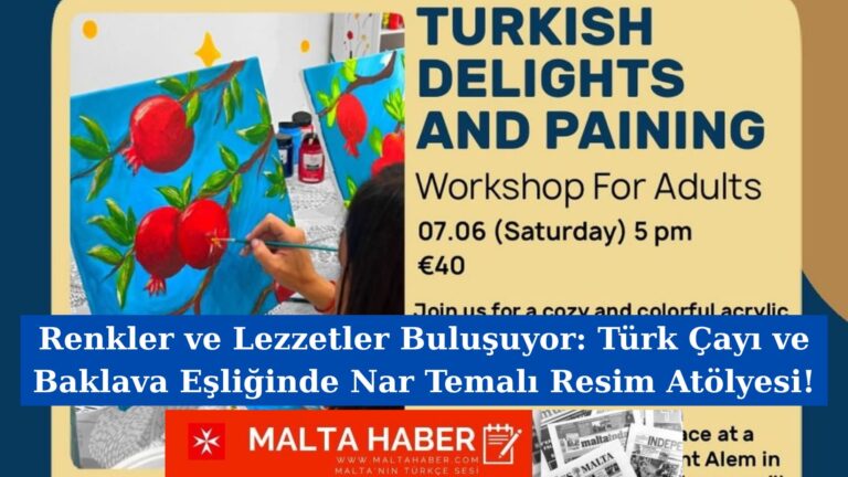 Renkler ve Lezzetler Buluşuyor: Türk Çayı ve Baklava Eşliğinde Nar Temalı Resim Atölyesi!