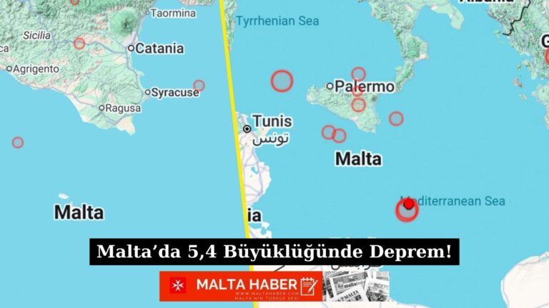 Malta’da 5,4 Büyüklüğünde Deprem!