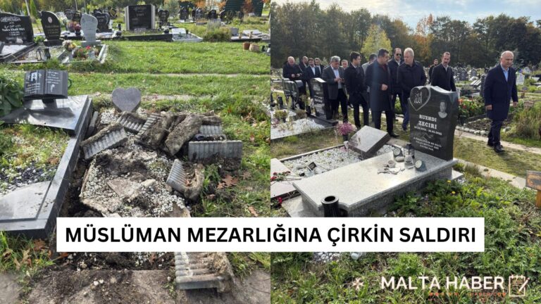 MÜSLÜMAN MEZARLIĞINA ÇİRKİN SALDIRI