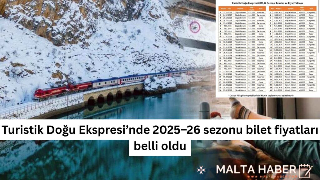 Turistik Doğu Ekspresi’nde 2025–26 sezonu bilet fiyatları belli oldu