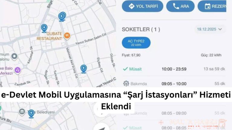 e-Devlet Mobil Uygulamasına “Şarj İstasyonları” Hizmeti Eklendi