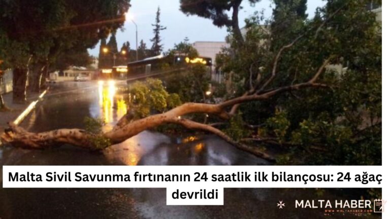 Malta Sivil Savunma fırtınanın 24 saatlik ilk bilançosu: 24 ağaç devrildi