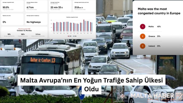 Malta Avrupa’nın En Yoğun Trafiğe Sahip Ülkesi Oldu