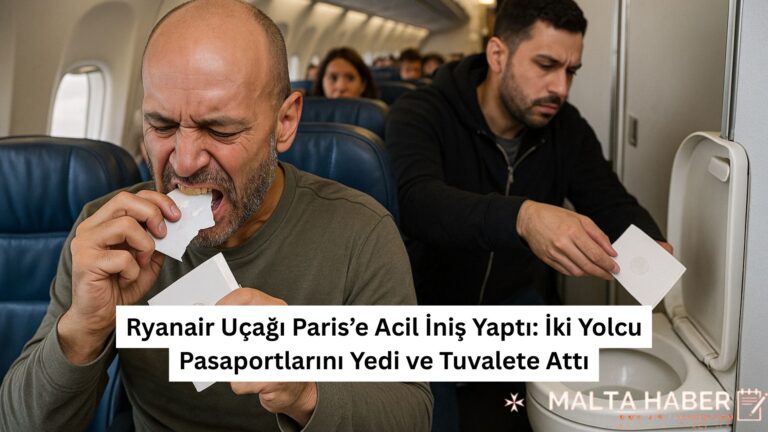 Ryanair Uçağı Paris’e Acil İniş Yaptı: İki Yolcu Pasaportlarını Yedi ve Tuvalete Attı
