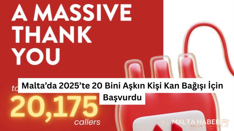 Malta’da 2025’te 20 Bini Aşkın Kişi Kan Bağışı İçin Başvurdu