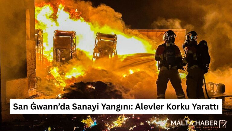 San Ġwann’da Sanayi Yangını: Alevler Korku Yarattı