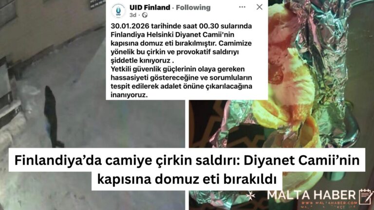 Finlandiya’da camiye çirkin saldırı: Diyanet Camii’nin kapısına domuz eti bırakıldı