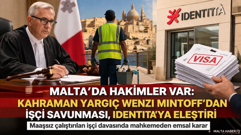Malta’da hakimler var Kahraman Yargıç Wenzi Mintoff’dan İşçi Savunması, Identita’ya Eleştiri