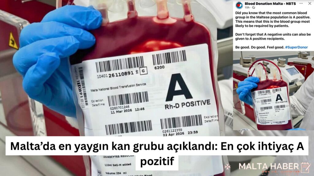 Malta’da en yaygın kan grubu açıklandı: En çok ihtiyaç A pozitif