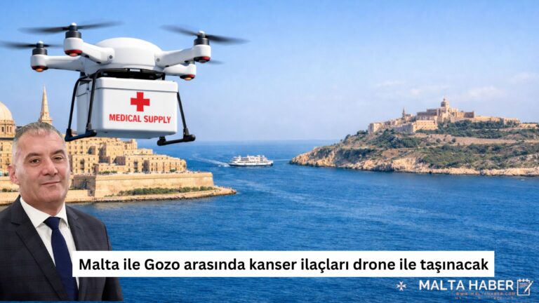 Malta ile Gozo arasında kanser ilaçları drone ile taşınacak