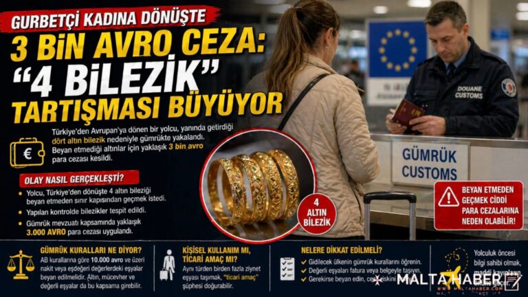 Gurbetçi kadına dönüşte 3 bin avro ceza: “4 bilezik” tartışması büyüyor