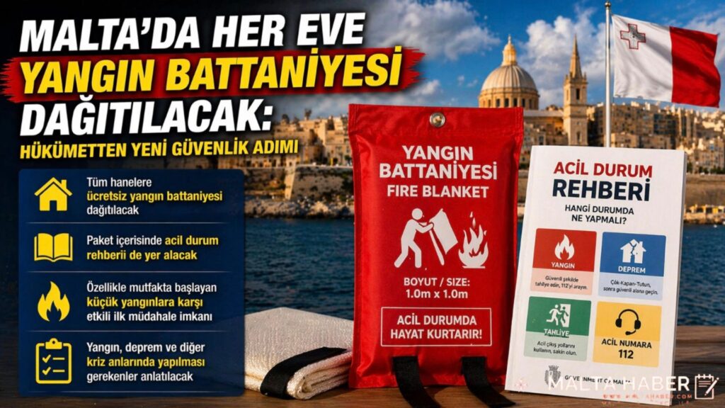 Malta’da her eve yangın battaniyesi dağıtılacak: Hükümetten yeni güvenlik adımı
