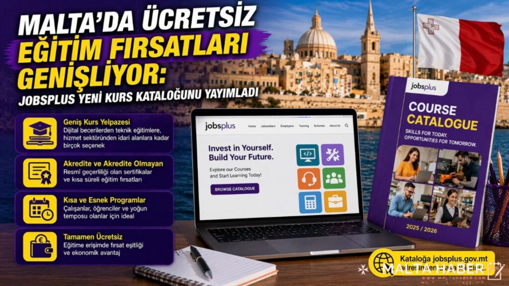 Malta’da ücretsiz eğitim fırsatları genişliyor: Jobsplus yeni kurs kataloğunu yayımladı