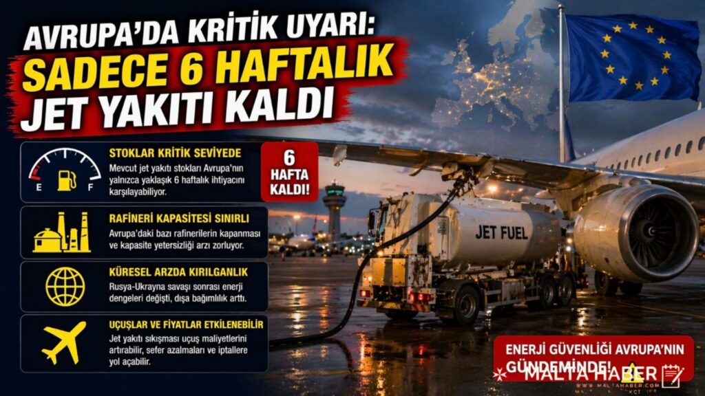 Avrupa’da Kritik Uyarı: “Sadece 6 haftalık jet yakıtı kaldı”