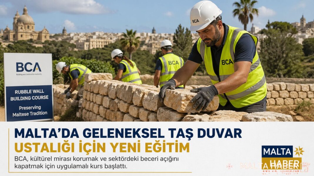 Malta’da halka açık, uygulamalı geleneksel taş duvar ustalığı eğitimi