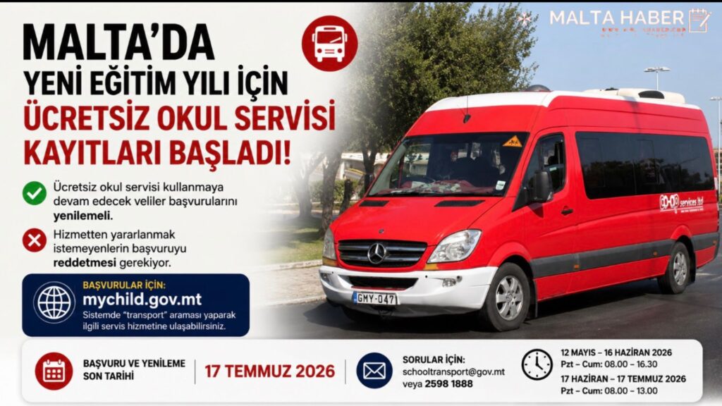 Malta’da yeni eğitim yılı için ücretsiz okul servisi kayıtları başladı