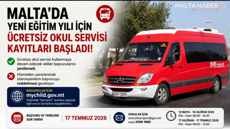 Malta’da yeni eğitim yılı için ücretsiz okul servisi kayıtları başladı