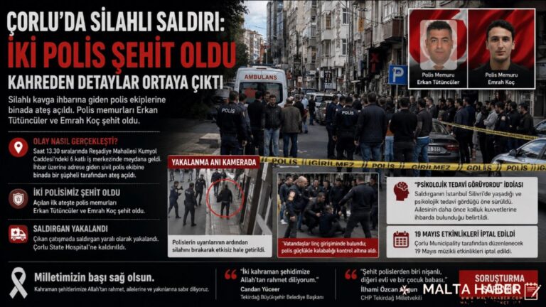 Çorlu’da Silahlı Saldırı: İki Polis Şehit Oldu, Kahreden Detaylar Ortaya Çıktı