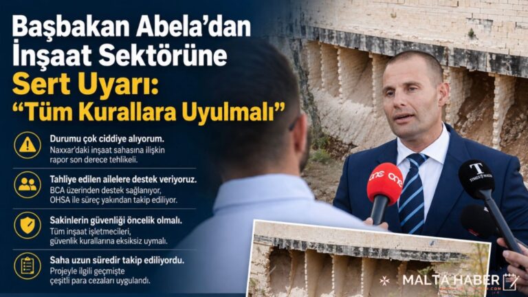 Başbakan Abela’dan İnşaat Sektörüne Sert Uyarı: “Tüm Kurallara Uyulmalı”