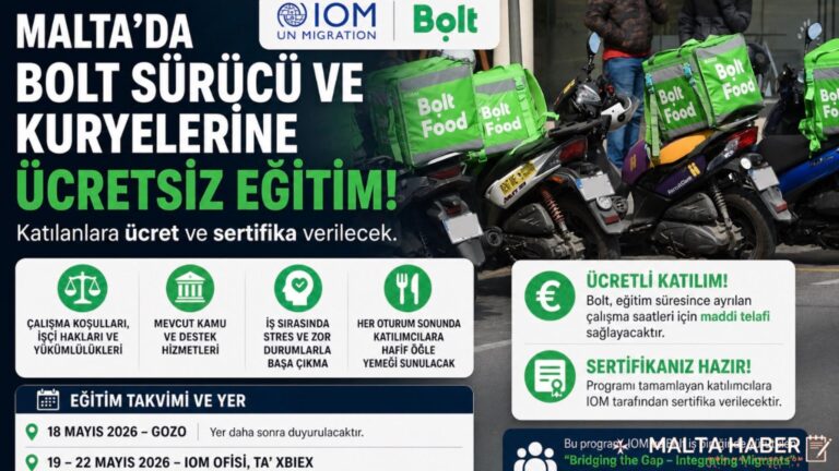 Malta’da Bolt sürücü ve kuryelerine ücretsiz eğitim: Katılanlara ücret ve sertifika verilecek