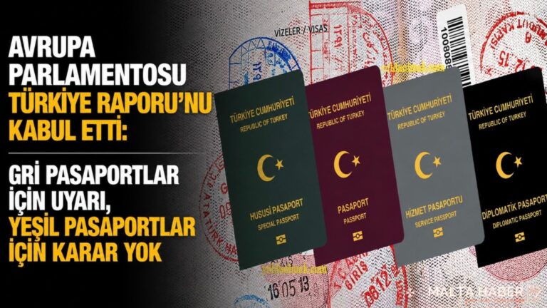 Avrupa Parlamentosu Türkiye Raporu’nu Kabul Etti: Gri Pasaportlar İçin Uyarı, Yeşil Pasaportlar İçin Karar Yok
