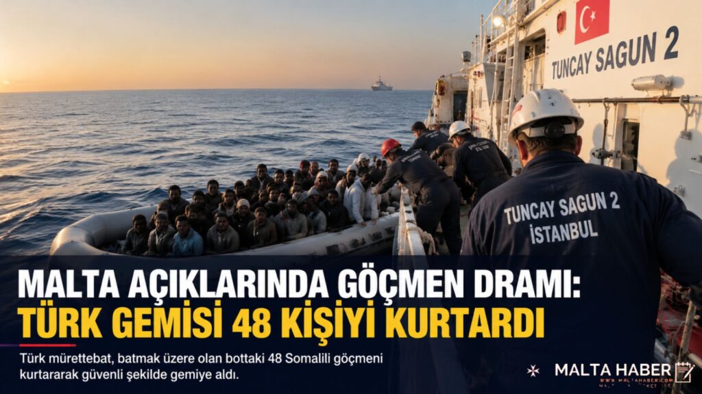 Malta Açıklarında Göçmen Dramı: Türk Gemisi 48 Kişiyi Kurtardı