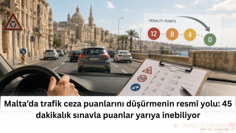 Malta’da trafik ceza puanlarını düşürmenin resmî yolu: 45 dakikalık sınavla puanlar yarıya inebiliyor