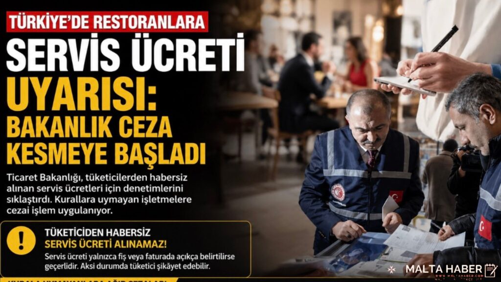 Türkiye’de Restoranlara Servis Ücreti Uyarısı: Bakanlık Ceza Kesmeye Başladı