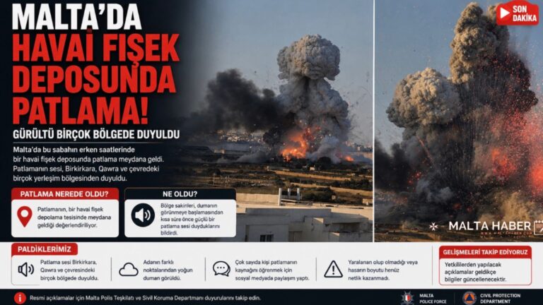 Malta’da Havai Fişek Deposunda Patlama: Gürültü Birçok Bölgede Duyuldu