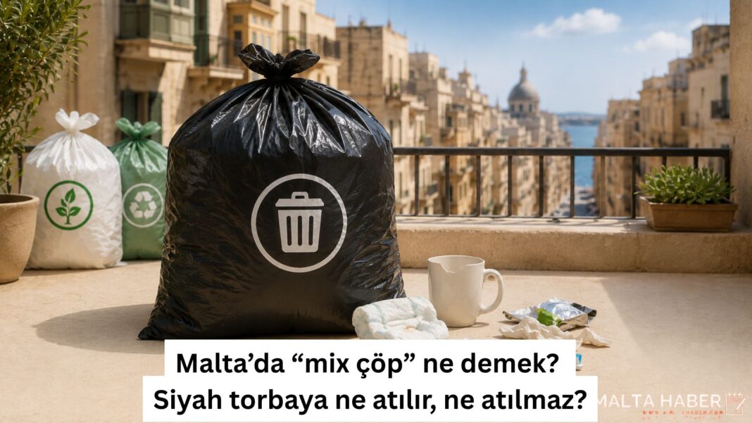 Malta’da “mix çöp” ne demek? Siyah torbaya ne atılır, ne atılmaz?