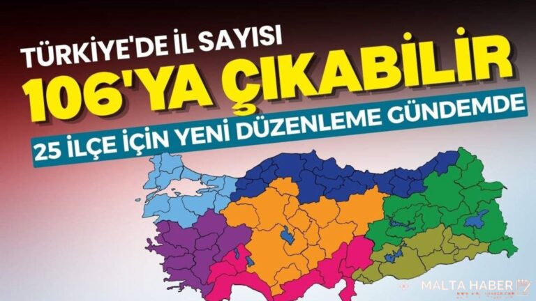 Türkiye’de İl Sayısı 106’ya Çıkabilir: 25 İlçe İçin Yeni Düzenleme Gündemde