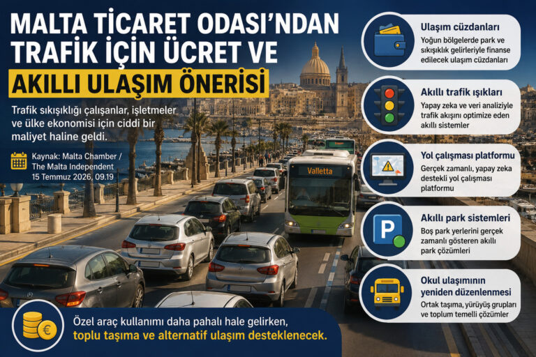 Malta Ticaret Odası’ndan trafik için ücret ve akıllı ulaşım önerisi