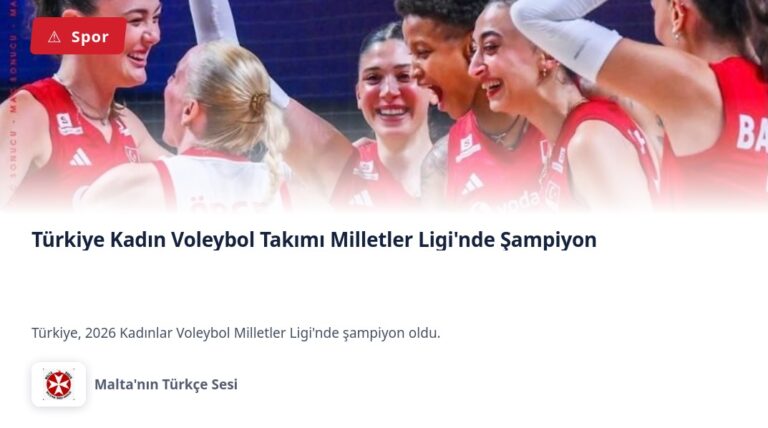 Türkiye Kadın Voleybol Takımı Milletler Ligi’nde Şampiyon