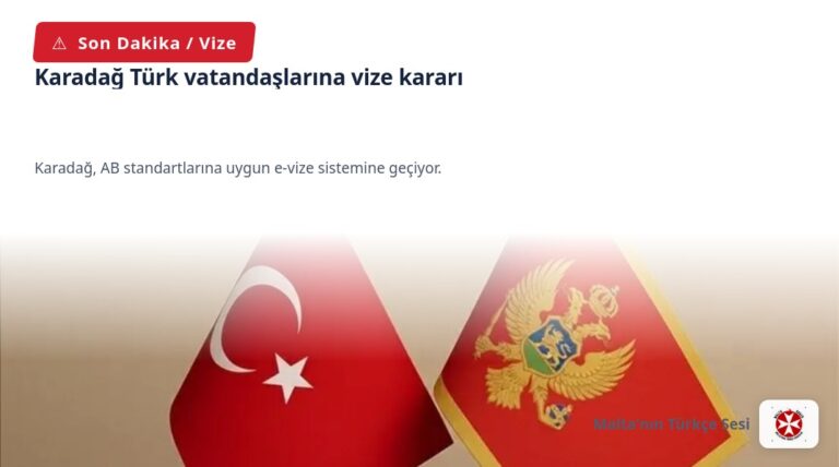 Karadağ Türk vatandaşlarına vize kararı