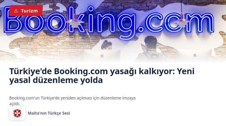 Türkiye’de Booking.com yasağı kalkıyor: Yeni yasal düzenleme yolda