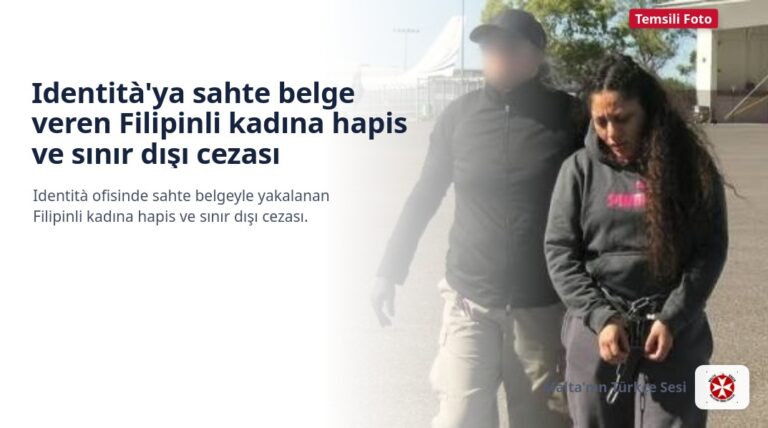 Identità’ya sahte belge veren Filipinli kadına hapis ve sınır dışı cezası