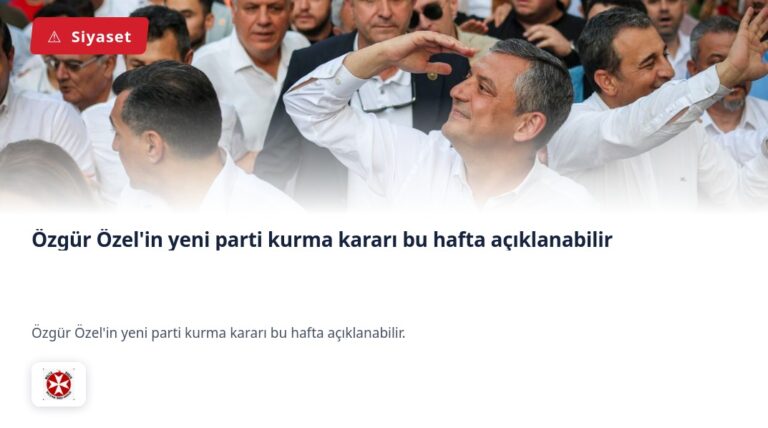 Özgür Özel’in yeni parti kurma kararı bu hafta açıklanabilir