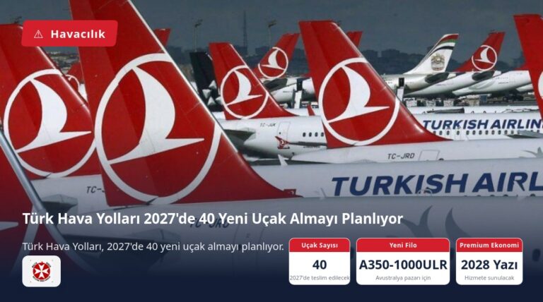 Türk Hava Yolları 2027’de 40 Yeni Uçak Almayı Planlıyor