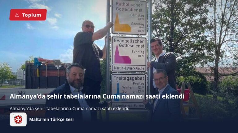 Almanya’da şehir tabelalarına Cuma namazı saati eklendi