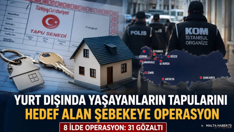 Yurt Dışında Yaşayanların Tapularını Hedef Alan Şebekeye Operasyon: 31 Gözaltı