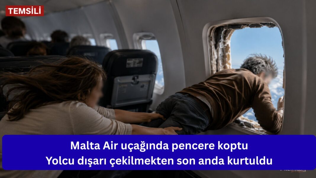 Malta Air uçağında pencere koptu: Yolcu dışarı çekilmekten son anda kurtuldu