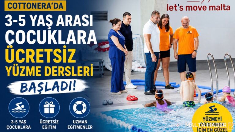 Cottonera’da 3-5 Yaş Arası Çocuklara Ücretsiz Yüzme Dersleri Başladı