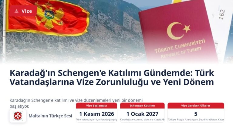 Karadağ’da Oturumu Olanlar 2027’de AB’ye Vizesiz Seyahat Edebilecek