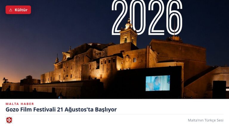 Gozo Film Festivali 21 Ağustos’ta Başlıyor