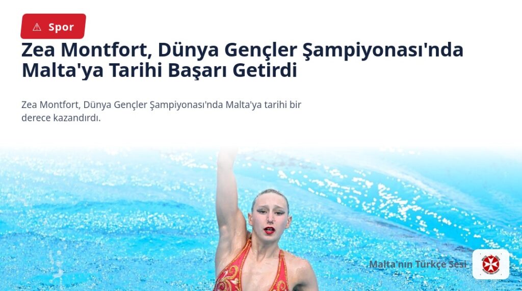 Zea Montfort, Dünya Gençler Şampiyonası’nda Malta’ya Tarihi Başarı Getirdi