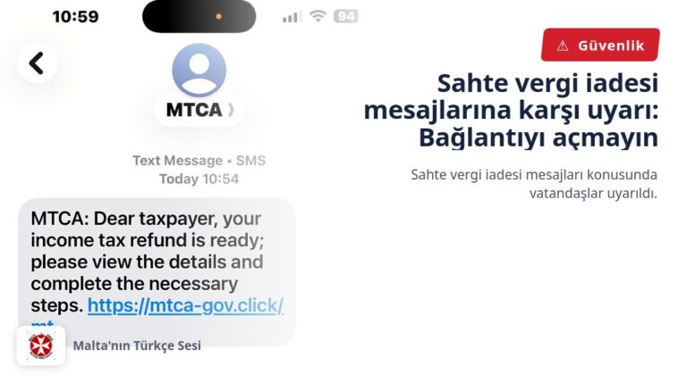 Sahte vergi iadesi mesajlarına karşı uyarı: Bağlantıyı açmayın