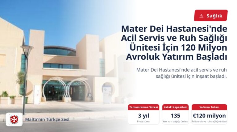 Mater Dei Hastanesi’nde Acil Servis ve Ruh Sağlığı Ünitesi İçin 120 Milyon Avroluk Yatırım Başladı